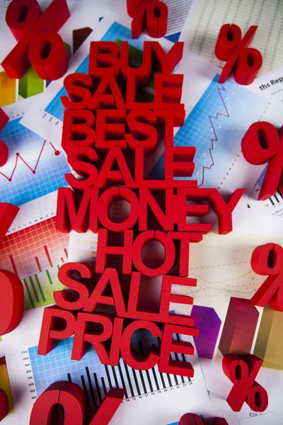 Concept of discount with  percent signs — Stock Photo, Image