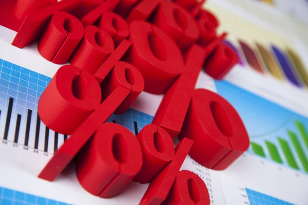 Finance concept, group of percentage signs — Stock Photo, Image