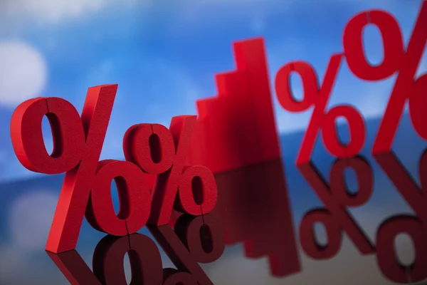 Financial graph with percent symbols — Stock Photo, Image