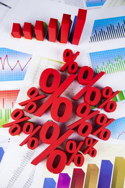 Pénzügyi fogalom, csoport százalékos jelek — Stock Fotó