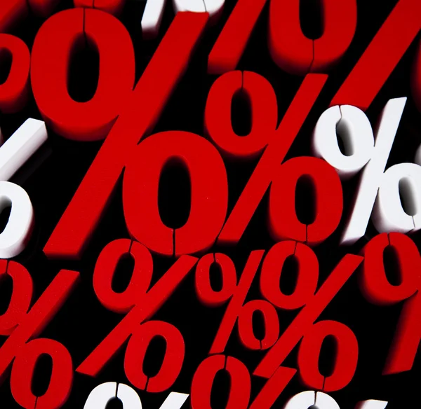 Red and white Percentage background — Stock Photo, Image