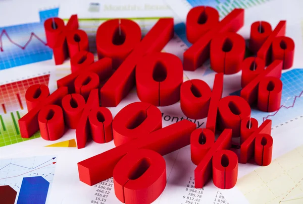 Finance concept, group of percentage signs — Stock Photo, Image