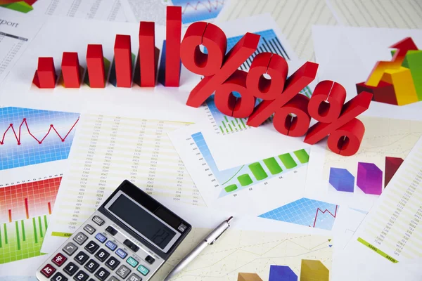 Background with group of financial symbols — Stock Photo, Image