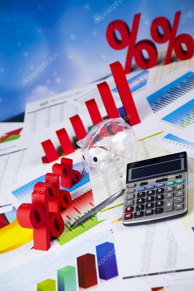 Finance concept with financial symbols