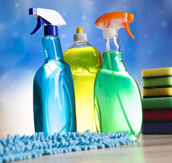 Group of assorted cleaning for home work — Stock Photo, Image