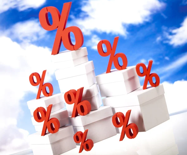 Percentage ondertekend op vakken — Stockfoto