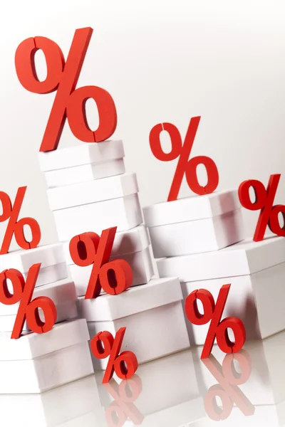 Percentage signs on boxes — Stock Photo, Image