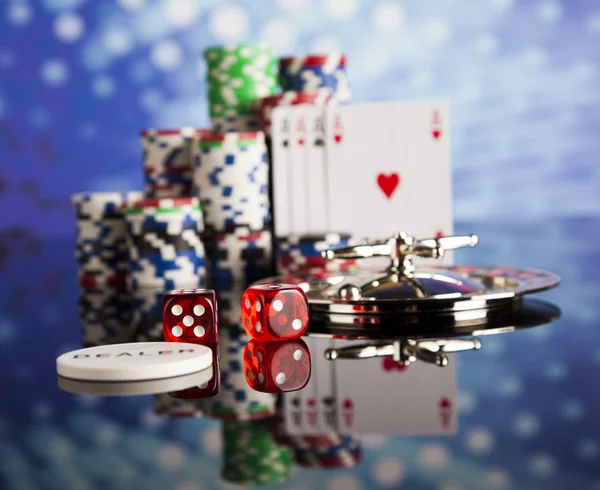 Poker Chips with roulette — Stock Photo, Image