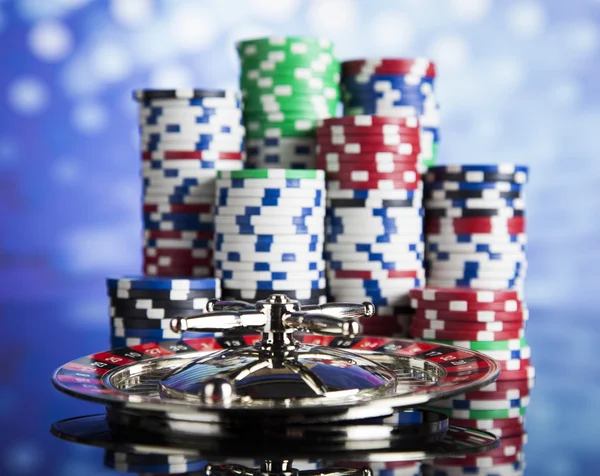 Pokerfiches met roulette — Stockfoto