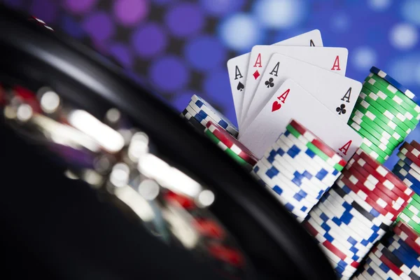 Poker Chips with roulette — Stock Photo, Image