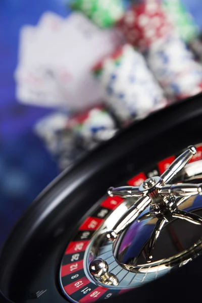 Poker Chips with roulette — Stock Photo, Image