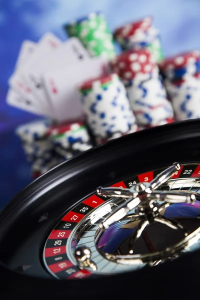 Poker Chips with roulette — Stock Photo, Image