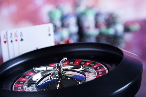 Fichas de Poker con ruleta —  Fotos de Stock