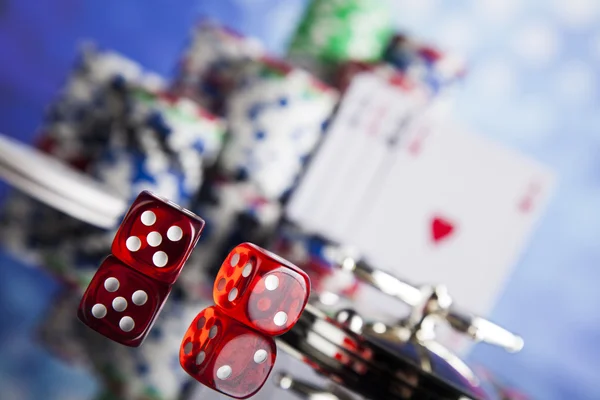 Poker Chips med roulette — Stockfoto