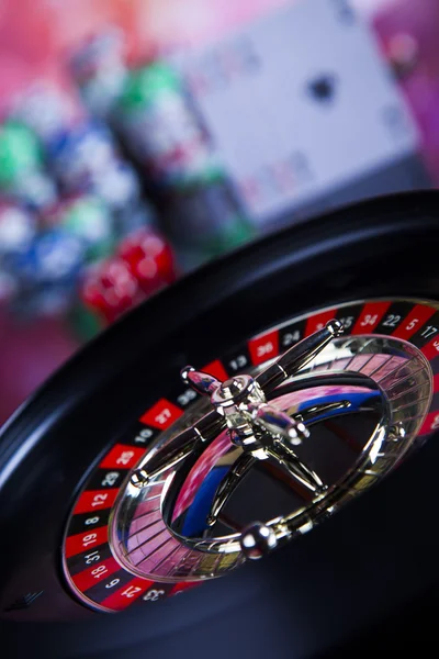 Fichas de Poker con ruleta —  Fotos de Stock