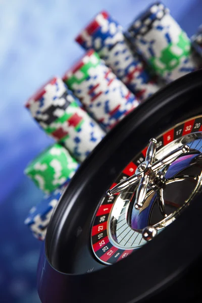 Fichas de Poker con ruleta —  Fotos de Stock