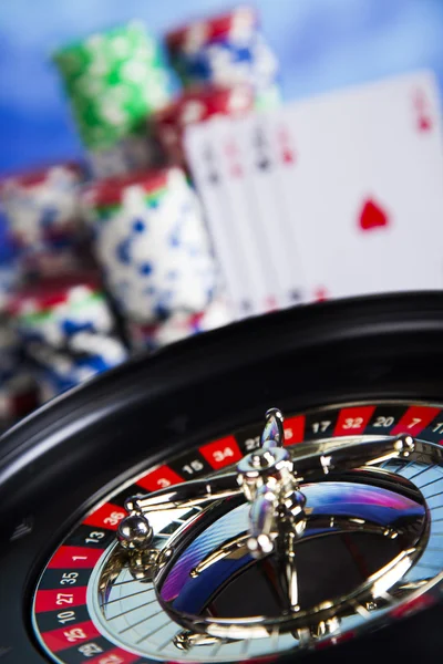 Poker Chips with roulette — Stock Photo, Image