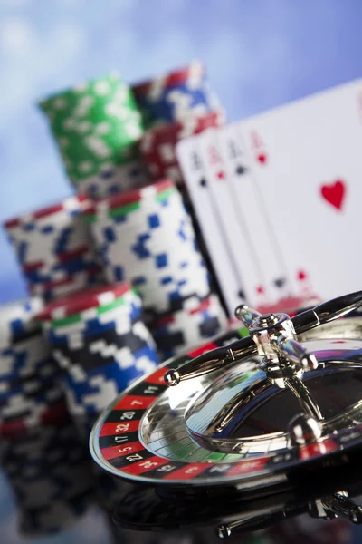 Jetons de poker avec roulette — Photo