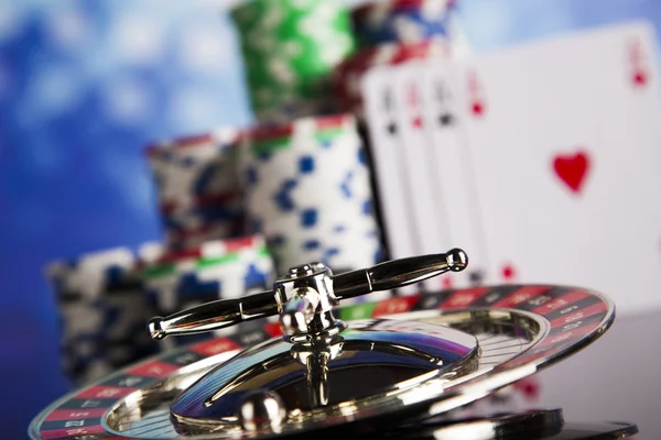 Poker Chips with roulette — Stock Photo, Image