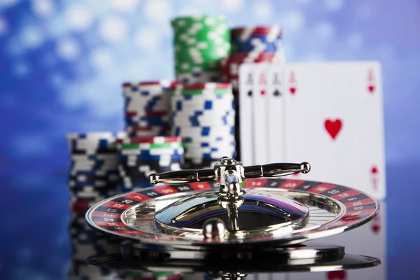 Pokerfiches met roulette — Stockfoto