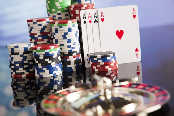 Pokerfiches met roulette — Stockfoto