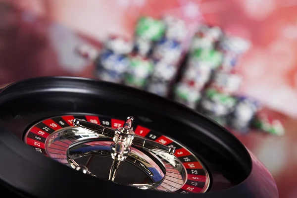 Fichas de Poker con ruleta —  Fotos de Stock