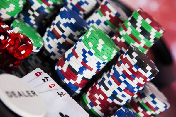 Pokerfiches met roulette — Stockfoto