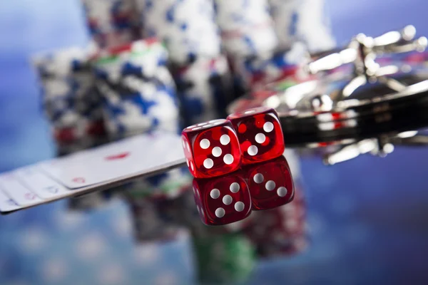 Poker Chips with roulette — Stock Photo, Image