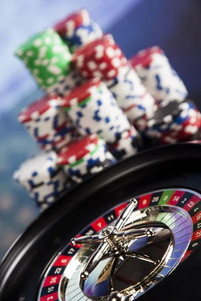 Fichas de Poker con ruleta —  Fotos de Stock