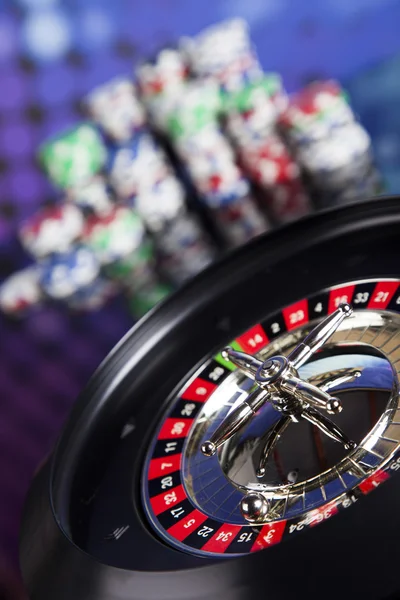 Fichas de Poker con ruleta —  Fotos de Stock