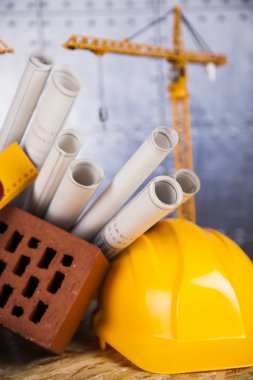 İnşaat alanında, Vinç ve planları