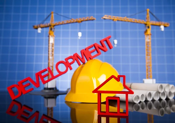 Development, Buildings under construction background — Stock Photo, Image