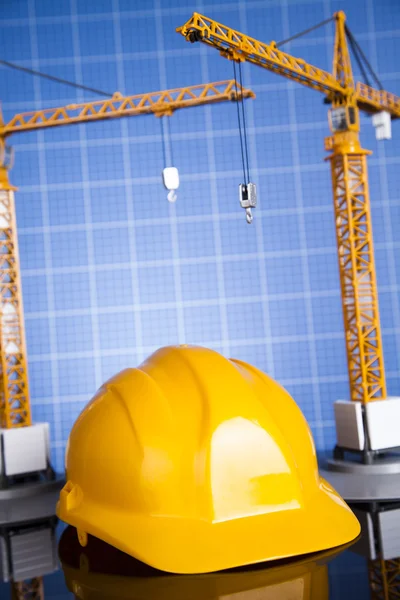 Construction site with cranes and building concept — Stock Photo, Image