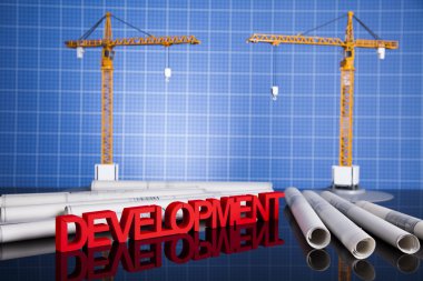 Geliştirme, binalar inşaat arka plan altında