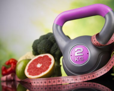 Fitness gıda, beslenme, sebze kompozisyon
