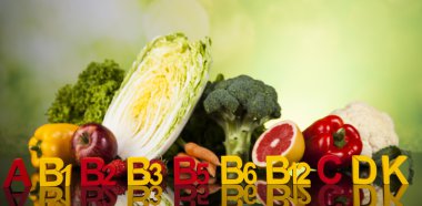 Vitamin ve Fitness diyet, yaşam tarzı kavramı