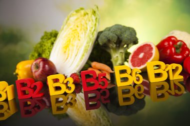 Vitamini kavramı, sağlık ve fitness kavramı