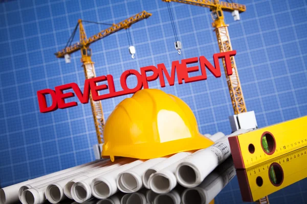Development, Buildings under construction background — Stock Photo, Image