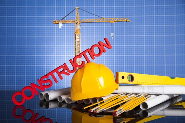 Construção com guindastes e conceito de construção — Fotografia de Stock
