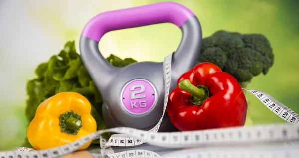 Spor diyet, kalori, ölçü bandı — Stok fotoğraf