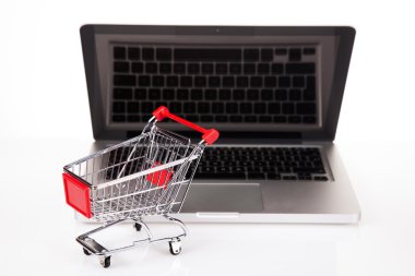Online alışveriş kavramı, bilgisayar arka plan