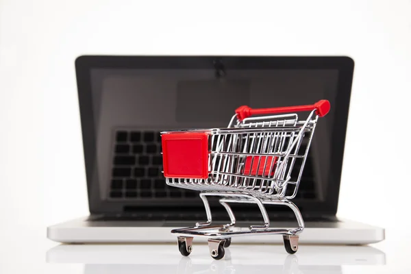 Online winkelen concept, Computer achtergrond — Stockfoto