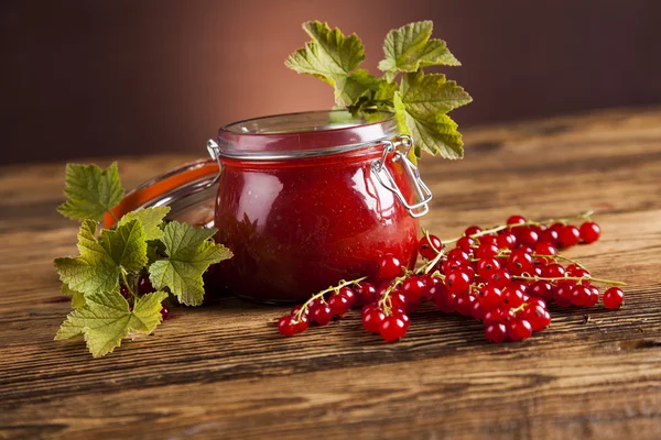 Jamand de frutas, Conjunto de frascos de vidrio —  Fotos de Stock