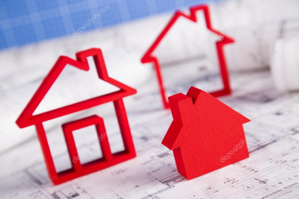 House model, architecture blueprints concept