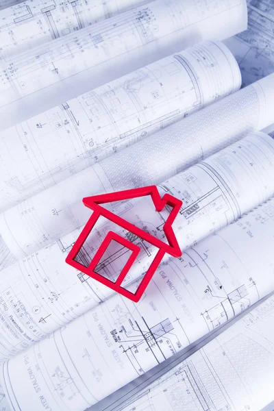 Rolls of architecture blueprints concept — Stock Photo, Image