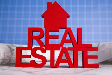 Ev modeli ve çizim achitectural ile gayrimenkul