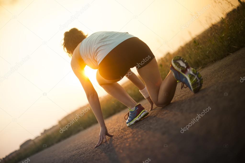 woman preparing to jogging
