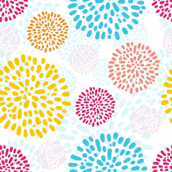 Vector seamless pattern with doodled peny flowers — Stock Vector