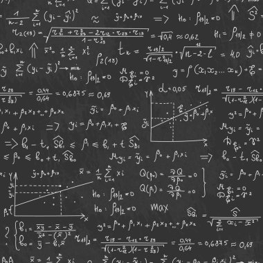 Okul sorunsuz vektör doodle desen farklı matematik formülleri ile