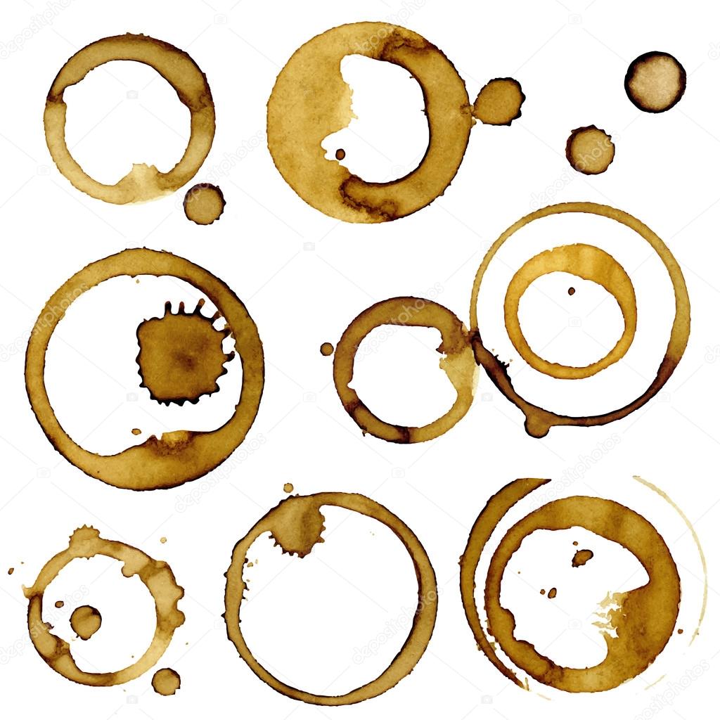 Coffee cup stains. Set of four vectors eps10.